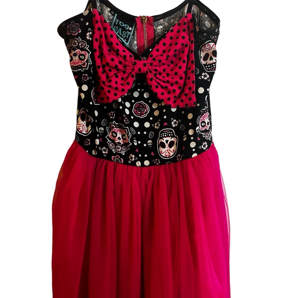 Too Fast x Dolls Kill day of the dead cat dress